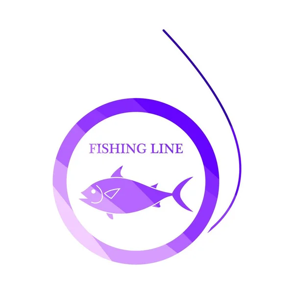 Icono Línea Pesca Diseño Escalera Color Plana Ilustración Vectorial — Vector de stock