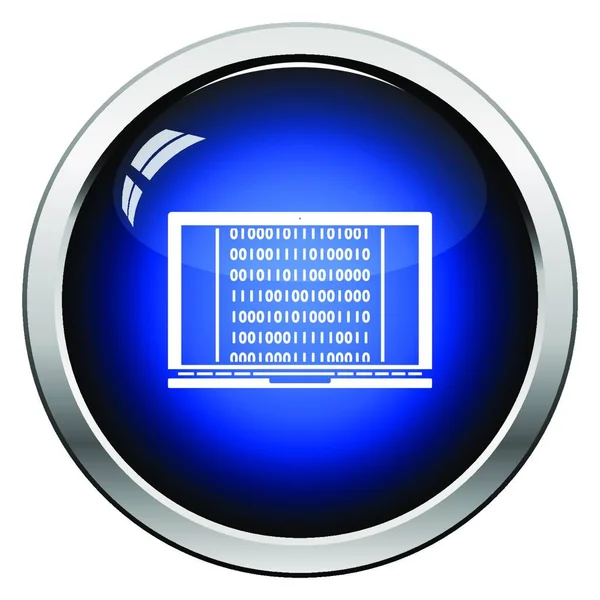 Ноутбук Бинарным Кодом Икона Дизайн Кнопки Джимми Векторная Миграция — стоковый вектор