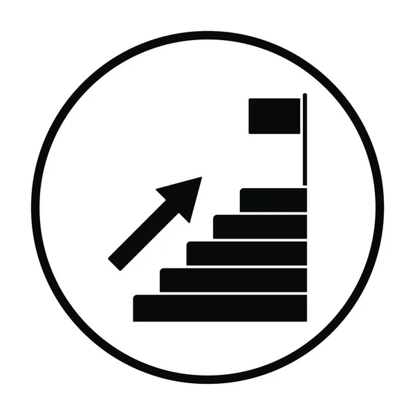 Merdiven Simgesi Amaç Için Nce Daire Şablon Tasarımı Vektör Llüstrasyonu — Stok Vektör