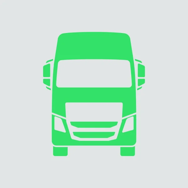 Lastbils Ikonens Främre Grön Grå Bakgrund Vektor Illustration — Stock vektor