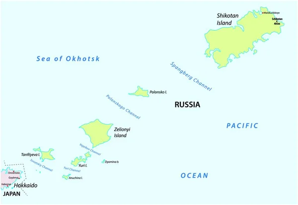 Mapa Wektorowa Rosyjskiej Grupy Wysp Habomai — Wektor stockowy