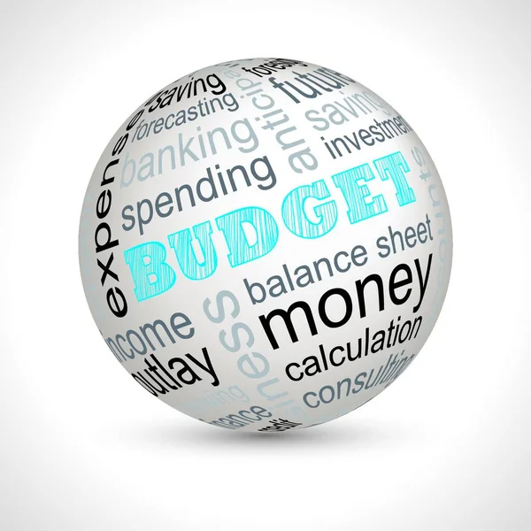 Budget Theme Sphere Keywords Full Vector — Stock Vector