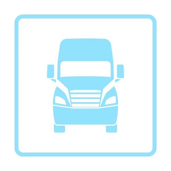 Truck Icon Front View Blue Frame Design Vector Illustration — Stock Vector