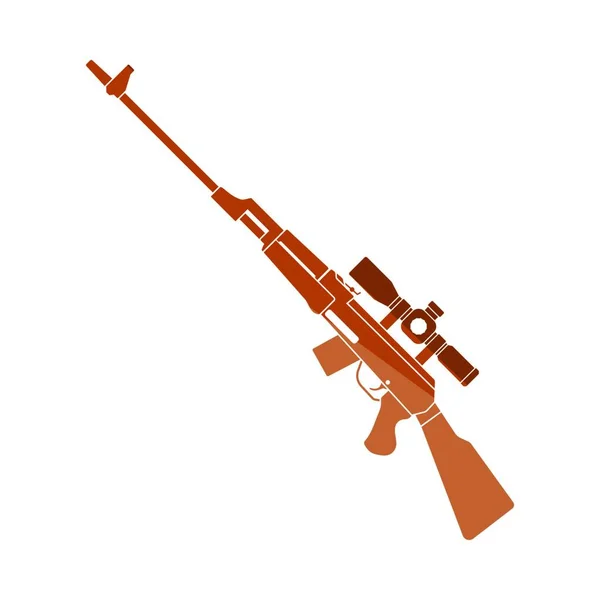 Scharfschützengewehr Symbol Flache Farbe Leiter Design Vektorillustration — Stockvektor