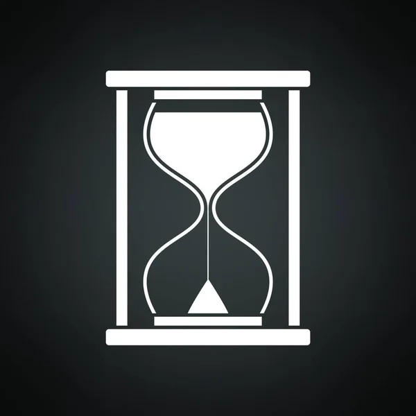Hourglass Icon White Black Background Vector Illustration — Stock Vector