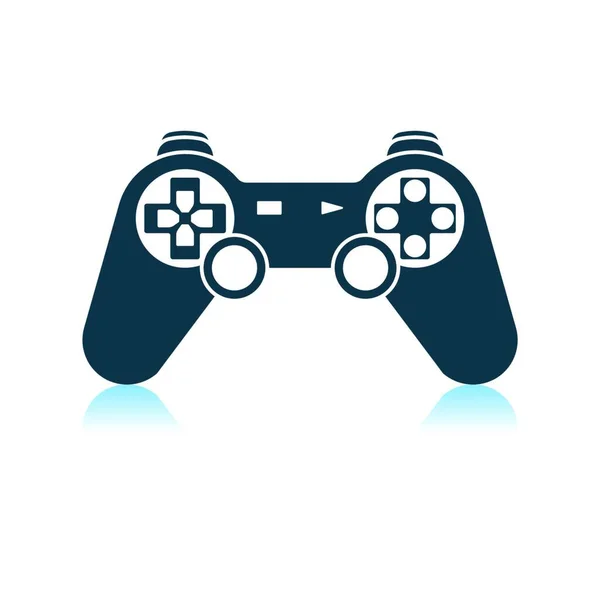 Gamepad Pictogram Schaduw Reflectie Ontwerp Vectorillustratie — Stockvector