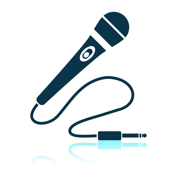 Karaoke Microphone Icon Shadow Reflection Design Vector Illustration — Stock Vector