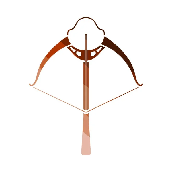 Ікона Арбалет Плоский Колір Сходи Дизайн Векторна Ілюстрація — стоковий вектор