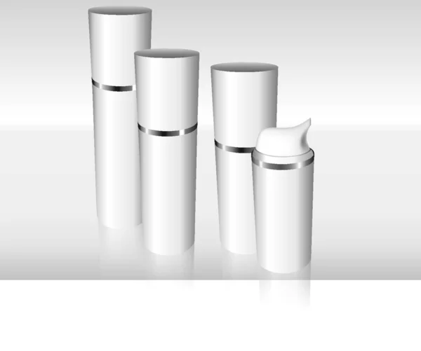 Négy Légmentes Üveg Ezüst Gyűrűvel Teli Vektorral — Stock Vector