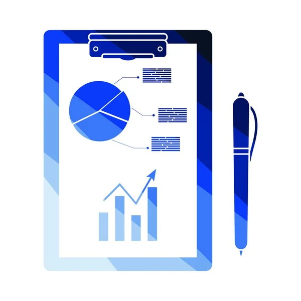 Writing Tablet Analytics Chart Pen Icon Flat Color Ladder Design — Stock vektor