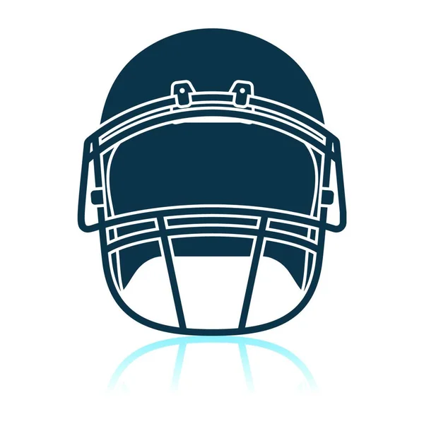 アメリカン フットボールのヘルメットのアイコン 影反射設計 ベクトル図 — ストックベクタ