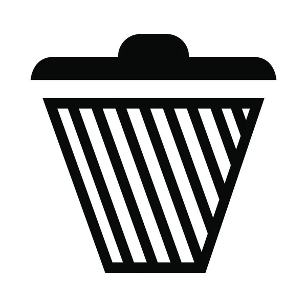 Εικονίδιο Κάδου Απορριμμάτων Μαύρο Σχέδιο Στάμπο Απεικόνιση Διανυσματικών Φορέων — Διανυσματικό Αρχείο