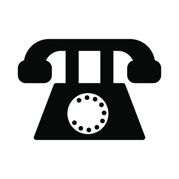 Ikona Starego Telefonu Czarny Wzornik Ilustracja Wektorowa — Wektor stockowy