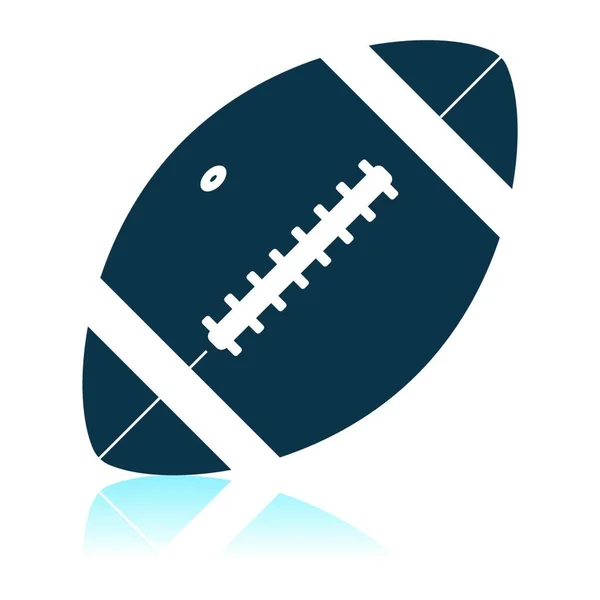 アメリカン フットボールのボールのアイコン 影反射設計 ベクトル図 — ストックベクタ