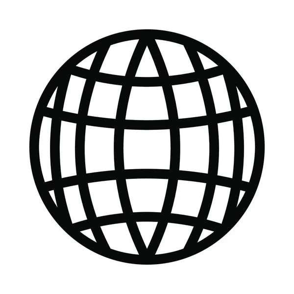 Küre Simgesi Siyah Şablon Tasarım Vektör Llüstrasyonu — Stok Vektör