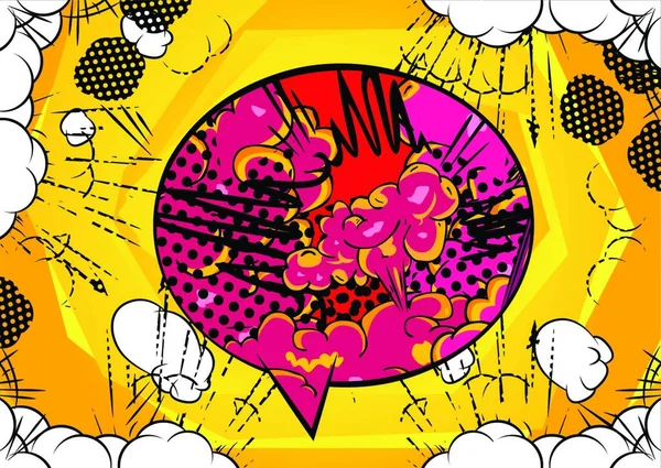 Διάνυσμα Εικονογραφημένο Ρετρό Κόμικ Φόντο Μεγάλη Πολύχρωμη Φούσκα Ομιλία Ποπ — Διανυσματικό Αρχείο