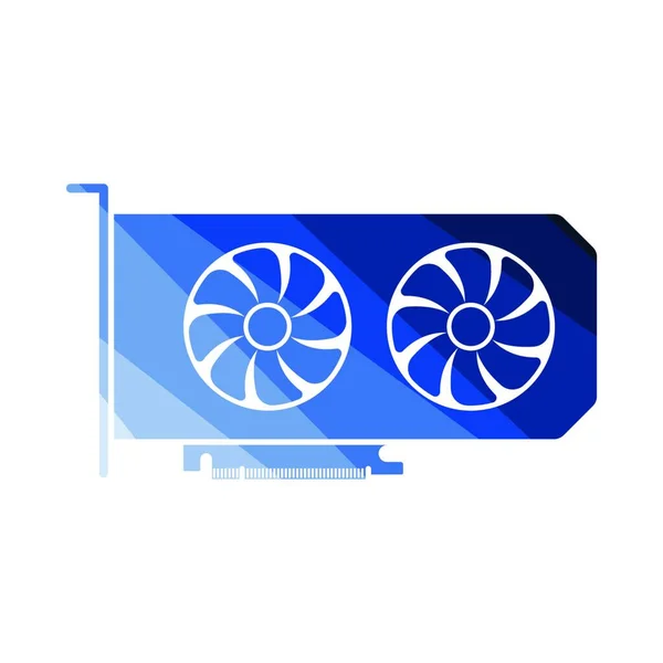 Gpu Symbol Flache Farbe Leiter Design Vektorillustration — Stockvektor