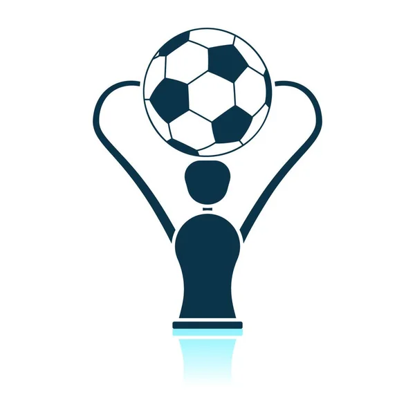 足球杯图标 阴影反射设计 矢量插图 — 图库矢量图片