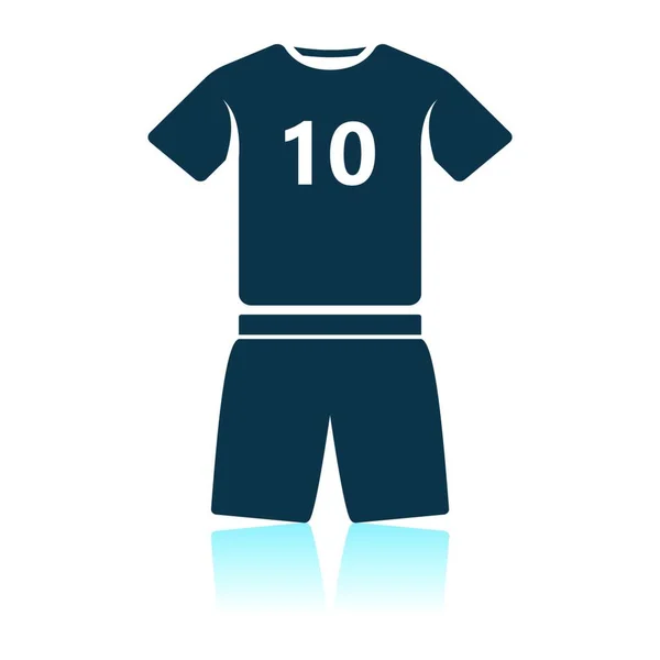 Icône Uniforme Football Shadow Reflection Design Illustration Vectorielle — Image vectorielle