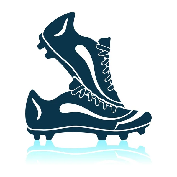 Soccer Pair Boots Shadow Reflection Design Vector Illustration — Stock Vector