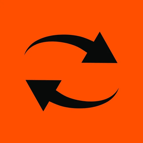 Interakció Ikon Fekete Narancs Háttér Vektoros Illusztráció — Stock Vector