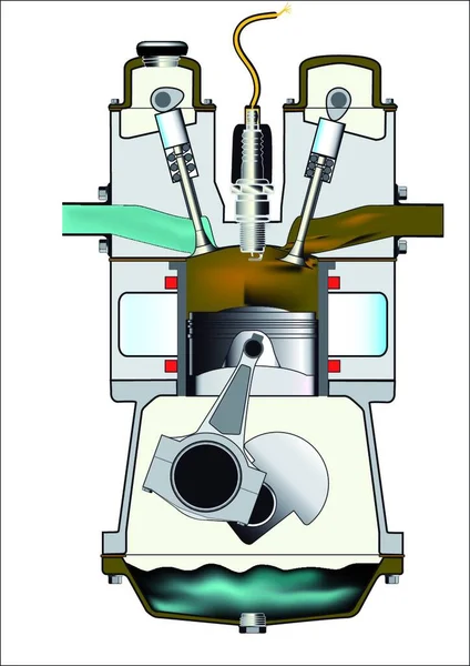 Carrera Final Escape Motor Gasolina Cuatro Tiempos Uno Conjunto Cuatro — Archivo Imágenes Vectoriales