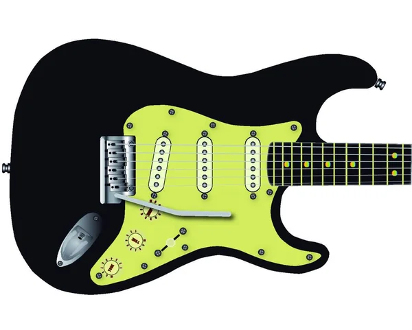 Traditionell Solid Kropp Elektrisk Gitarr — Stock vektor