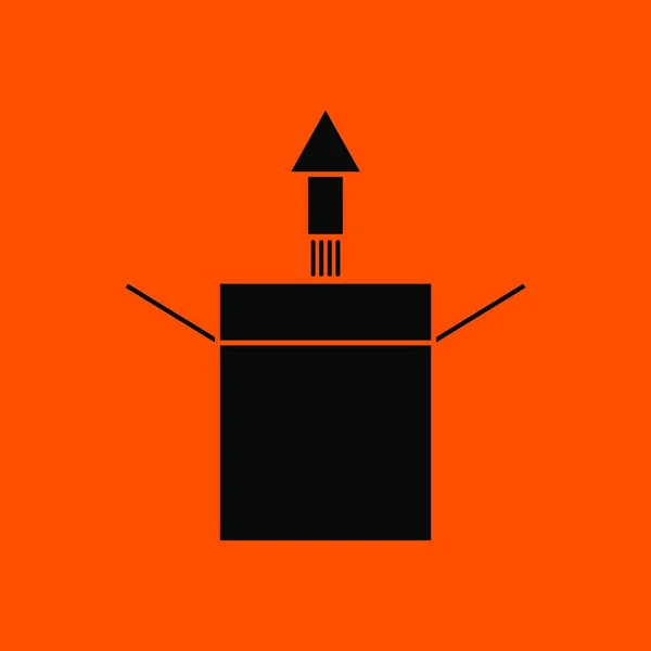 Ikonen För Produktlansering Svart Orange Bakgrund Vektor Illustration — Stock vektor