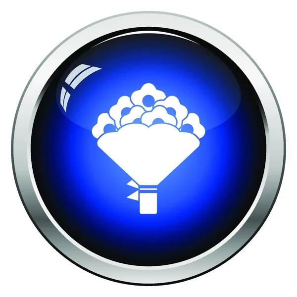 Квіти Ікона Букет Глянцевий Дизайн Кнопки Векторна Ілюстрація — стоковий вектор