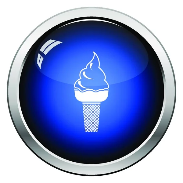 Dondurma Simgesi Parlak Düğme Tasarım Vektör Çizim — Stok Vektör