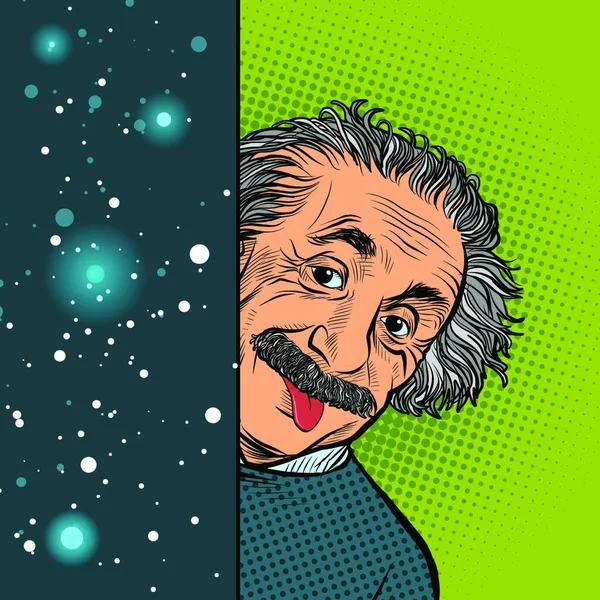 Moscou Rússia Abril 2019 Albert Einstein Cientista Físico Retrato Desenhado — Vetor de Stock