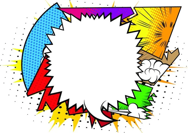 Vector Illustrierte Retro Comic Hintergrund Mit Großer Leerer Sprechblase Isoliert — Stockvektor