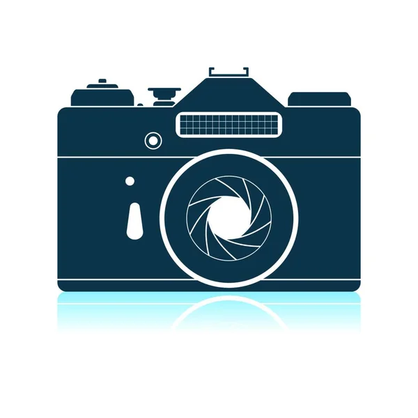 Икона Ретро Пленочной Фотокамеры Теневое Отражение Векторная Иллюстрация — стоковый вектор