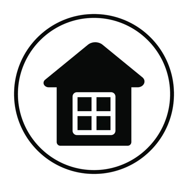 ホーム アイコン 薄い円ステンシルデザイン ベクトルイラストレーション — ストックベクタ