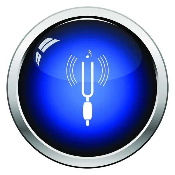 Tuning Fork Icon Diseño Botón Brillante Ilustración Vectorial — Vector de stock
