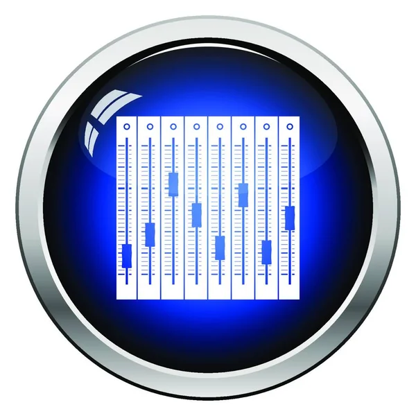 Піктограма Музичного Еквалайзера Глянцевий Дизайн Кнопки Векторна Ілюстрація — стоковий вектор
