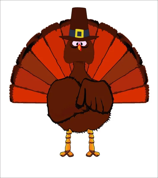 Cartoon Thanksgiving Turkey — Stock Vector