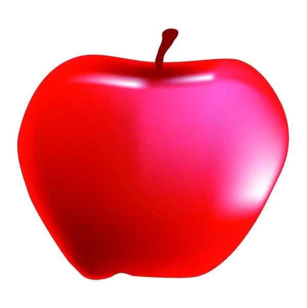 Ett Saftigt Rött Äpple — Stock vektor