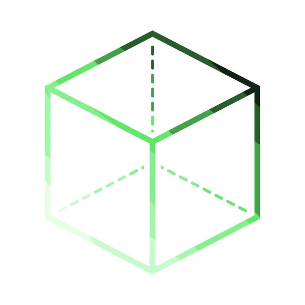 Cube Avec Icône Projection Conception Échelle Couleur Plate Illustration Vectorielle — Image vectorielle