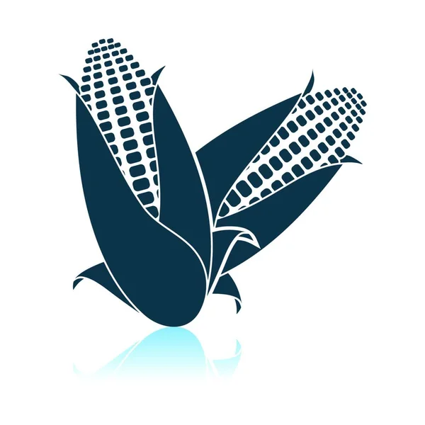 トウモロコシのアイコン 影反射設計 ベクトル図 — ストックベクタ