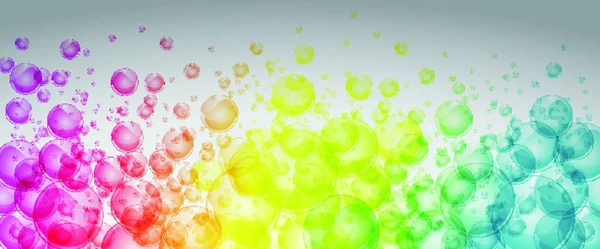Радужный Цвет Пузырей Полный Векторный Художественный Баннер — стоковый вектор
