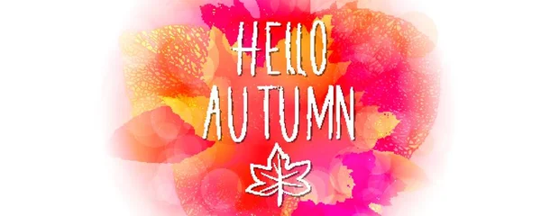 こんにちは秋の葉と色ベクトルの背景 — ストックベクタ