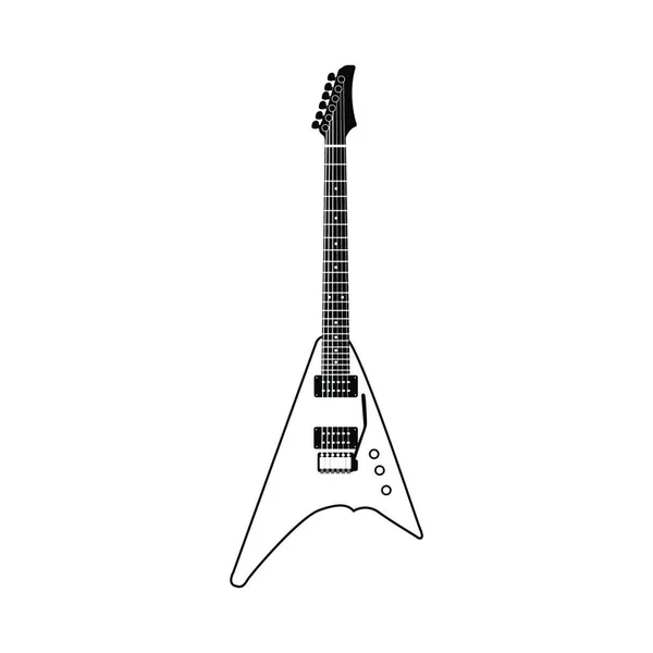 Guitarra Elétrica String Instrumento Musical Silhueta Ilustração Vetorial —  Vetores de Stock