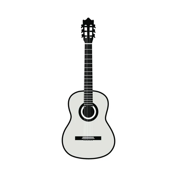 Guitarra Acústica String Instrumento Musical Silhueta Ilustração Vetorial —  Vetores de Stock