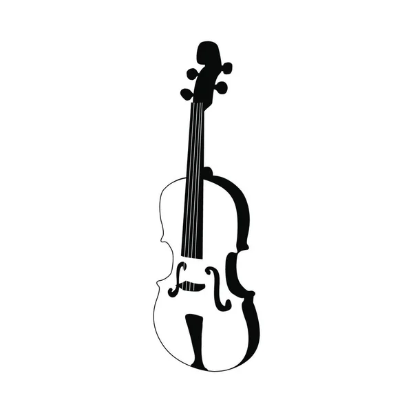 Violon Cordes Instrument Musique Silhouette Illustration Vectorielle — Image vectorielle