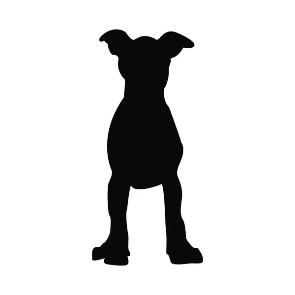 Silhouette Chiot Chien Illustration Vectorielle Lisse — Image vectorielle