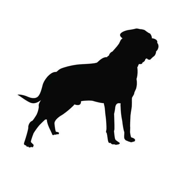 Bullmastiff Dog Silhouette Smooth Vector Illustration — Stock Vector