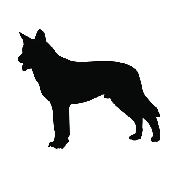 Wolfhdog Silhouette Illustrazione Vettoriale Liscia — Vettoriale Stock