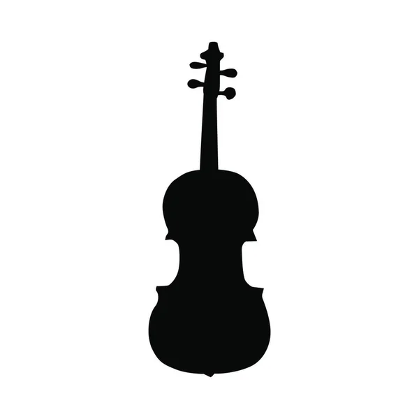 Silueta Instrumento Musical Cuerda Violín Ilustración Vectorial — Vector de stock