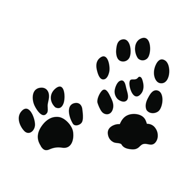 ヨーロッパの野生の猫の足跡 ブラックシルエットデザイン ベクターイラスト — ストックベクタ